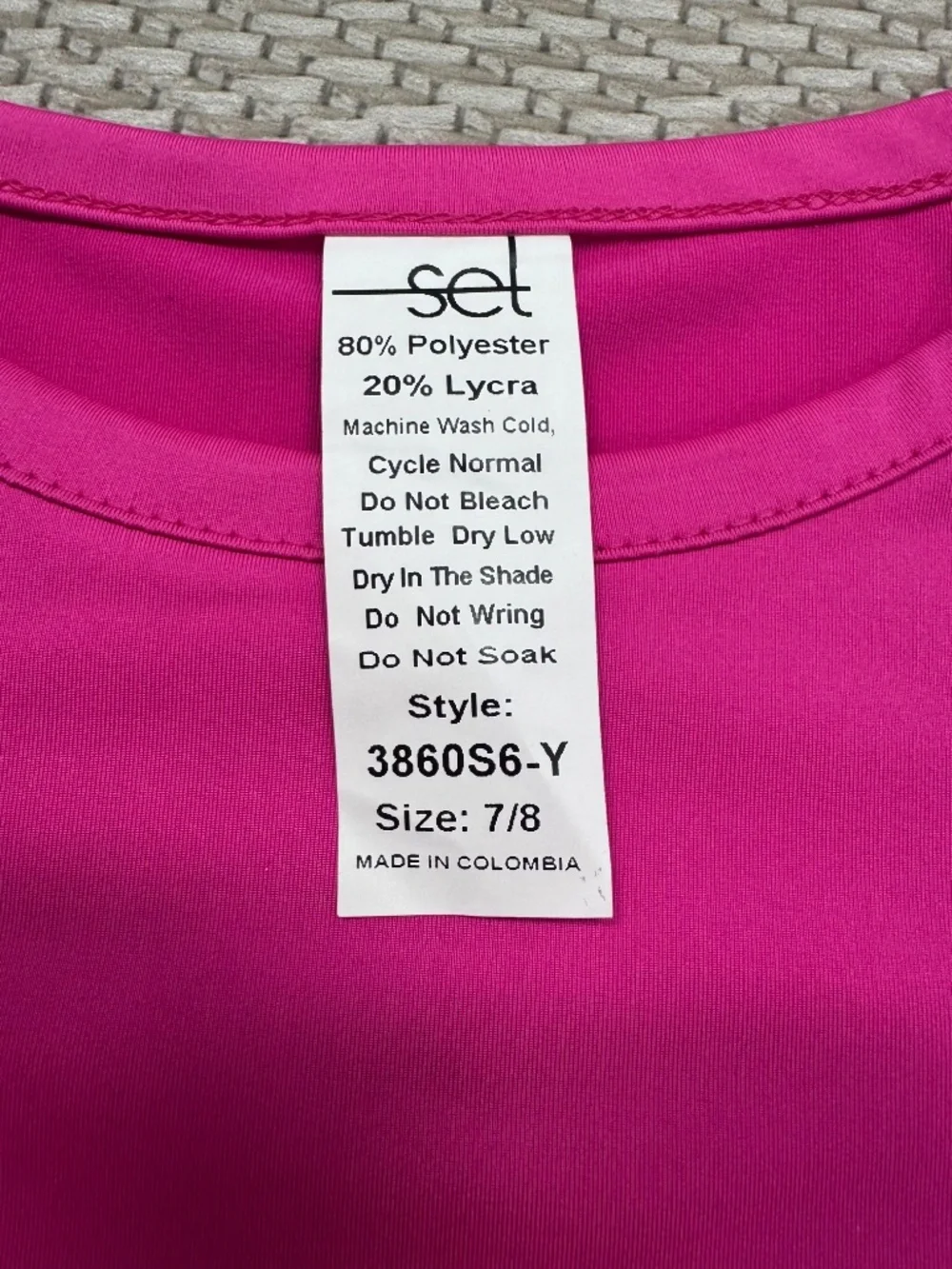 Set Athletics Bridget Basic Tee in Powder Pink, size 7-8, NWT